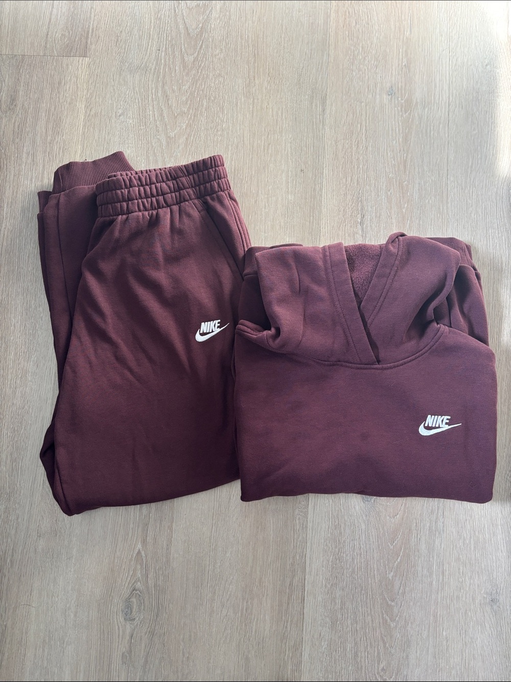 Nike Kids Maroon Sweatshirt & Joggers Set with White Swoosh